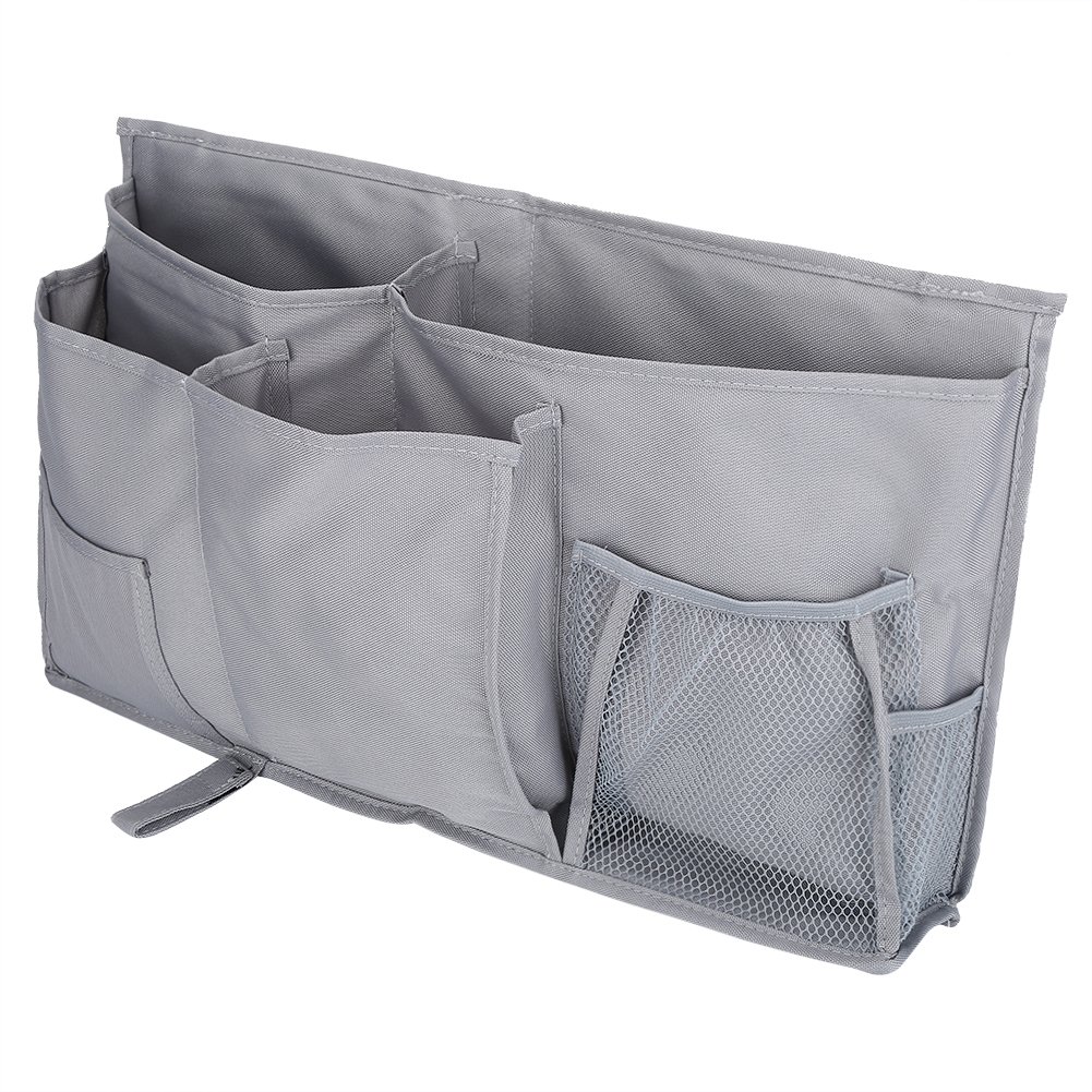 Baby Bedside Hanging Bag Bedroom Storage Organizer Oxford Fabric Crib Phone Toys Pocket Baby BedAccessories(19.29 x 11.02 x 3.35inch)(Gray)