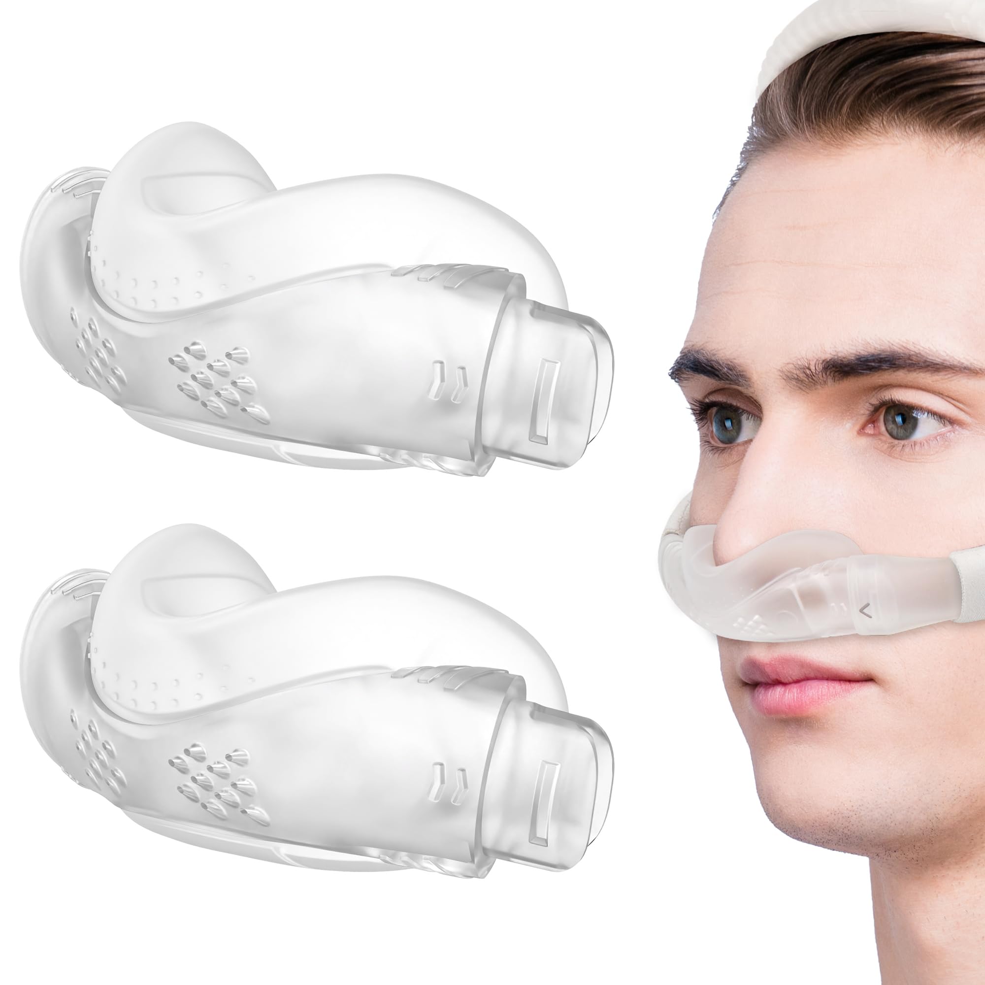 Photo 1 of 2 Pack Seal Securely Cushions for AirFit N30i FSA or HSA Eligible Comfortabe and Unobtrusive Design Replacement CPAP Supplies NO Irritation & Soreness Old Version - Small