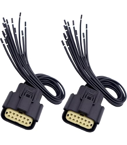 2-Pack H11/H8 Ceramic Fog Light Wiring Harness Pigtail - 18 AWG Sockets - High Heat Resistant