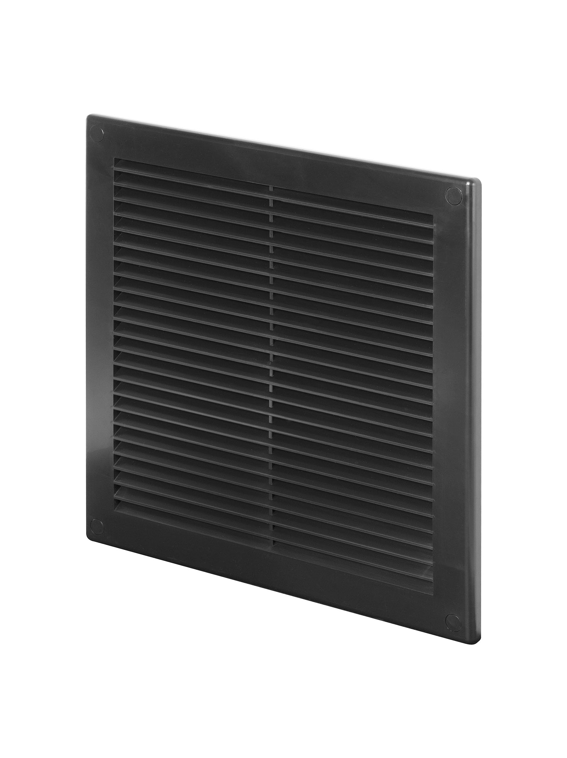 Awenta 10" x 10" Inch / 250 x 250 mm Black Plastic Air Vent Grille Cover with Screen Mesh - Louvered Wall Vent for Home, Kitchen, Bathroom - Easy to Install - DIY Friendly HVAC Ventilation — image 1