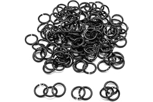 Semrien 120 Pcs 1/2 Inch Plastic Binder Rings, Loose Leaf Binder Book Rings, Black Index Card Rings Binder Clip Rings for Flash Cards, Key Rings, Index Cards, Paper (15mm, Black)