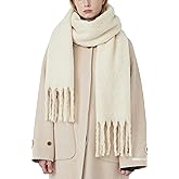 TYHOTULY Chunky Scarf for Women Winter Oversized Thick Warm Tassel Scarves Cold Weather Large Blanket Soft Warm Shawl Wraps