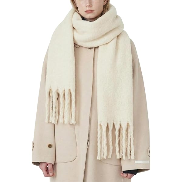 SUNDSGT Big Scarf Coloured Oversized Tassel Soft Fall Winter Thick
