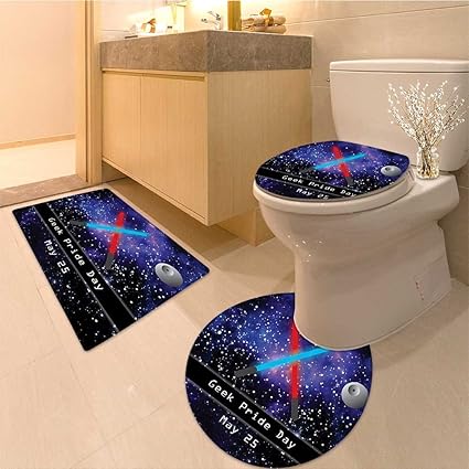 3 Piece Bath Mat Setgift For Geek Pride Day May Two Crossed