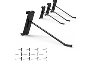 HUHOLE Gridwall Hooks 6 Inch, 32PC Display Hooks for Grid Wall, Hook for Grid Wall Panel, Black