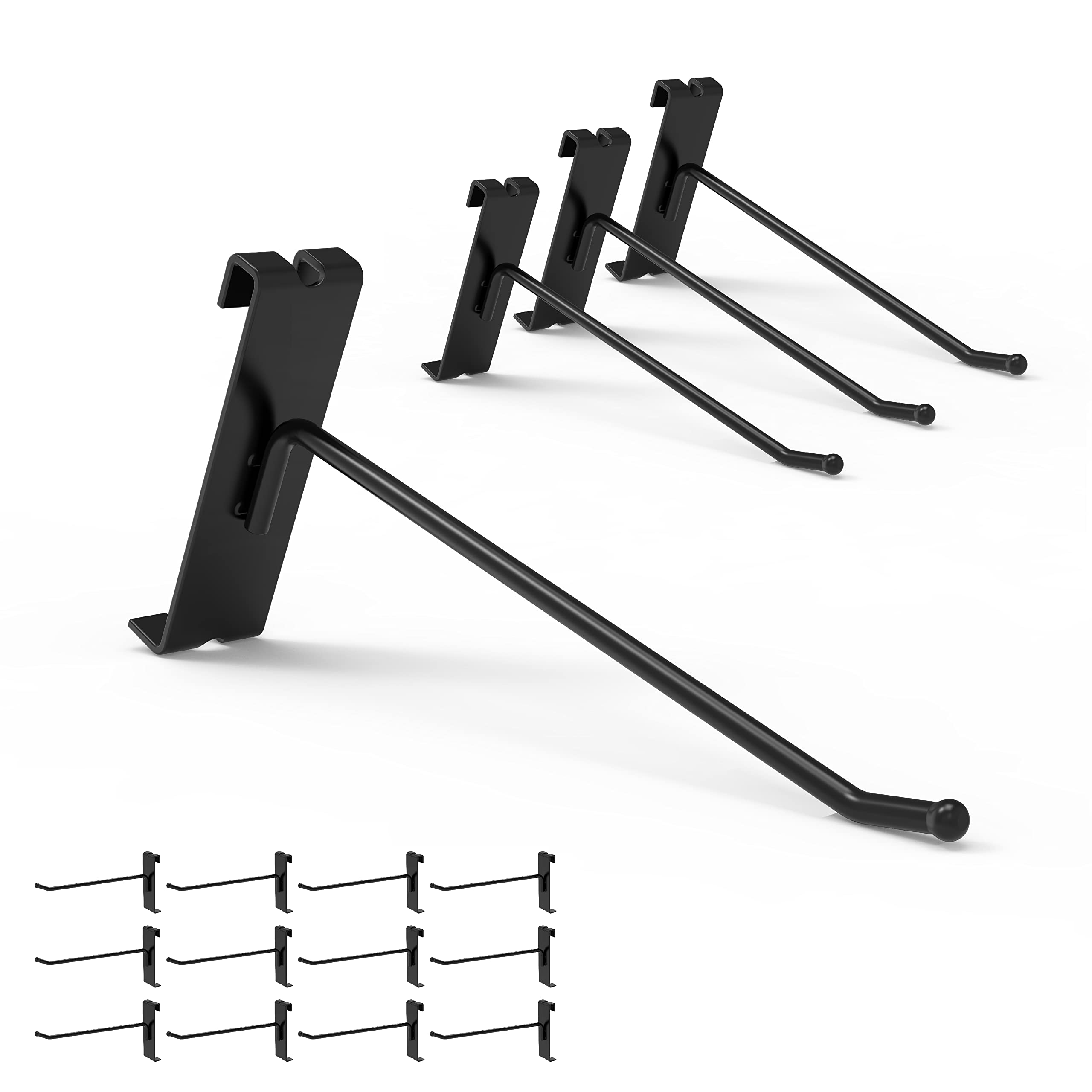 Photo 1 of HUHOLE Gridwall Hooks 6 Inch, 32PC Display Hooks for Grid Wall, Hook for Grid Wall Panel, Black