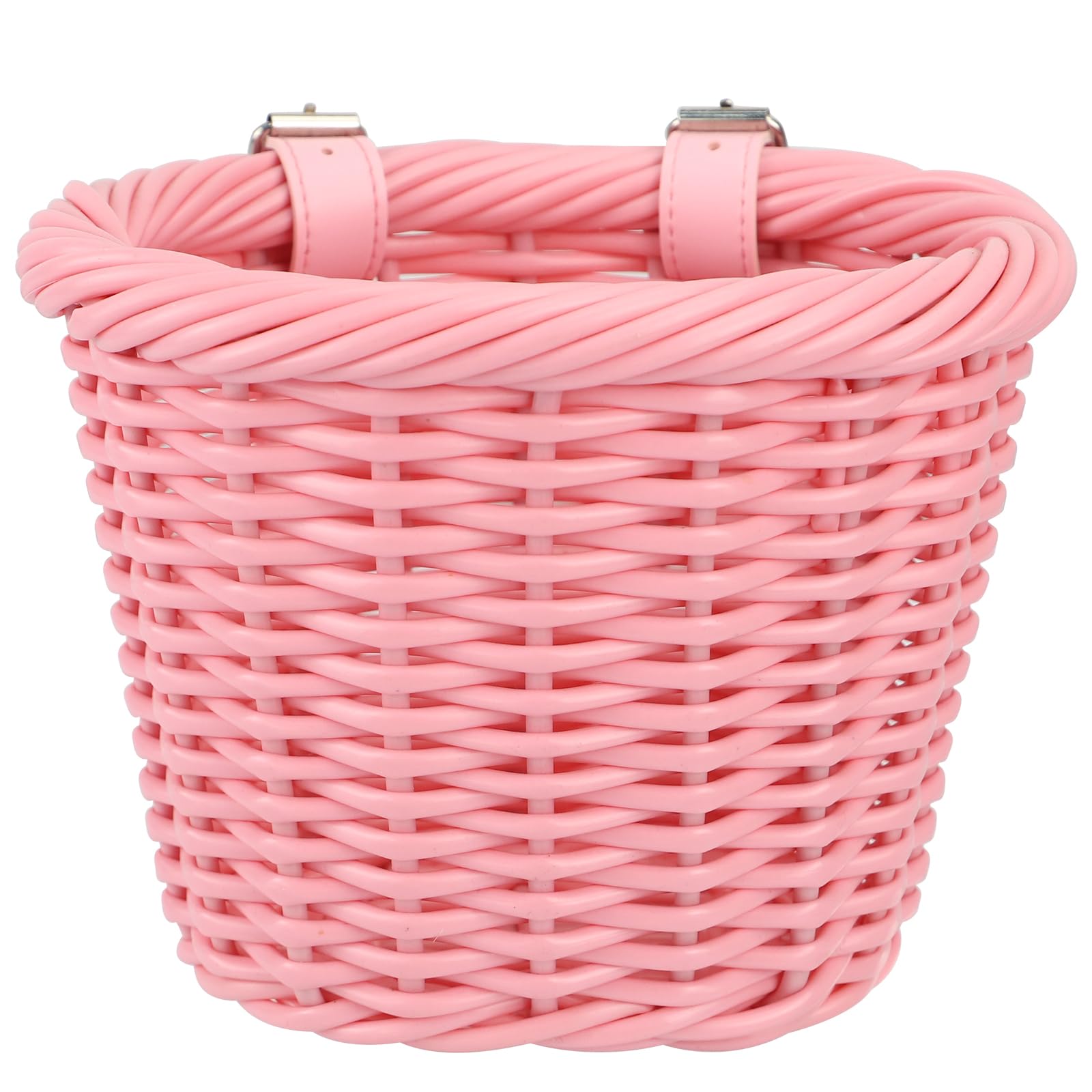 MEGHNA Woven Mini Bike Basket for Kid Bike Handlebar Bike Basket for Girl Boy for Scooter Pink