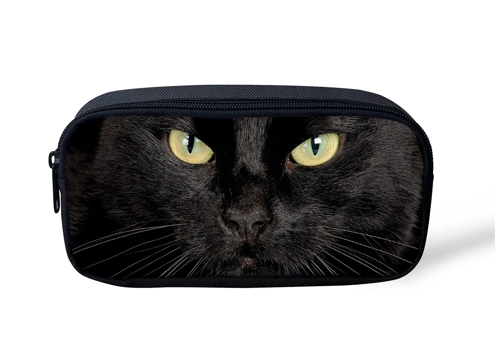 NETILGEN Stationery Pen Pouch School Cat Cosmetic Bag Girls Black Pencil Case Office Storage Organizer for Boy Women Men