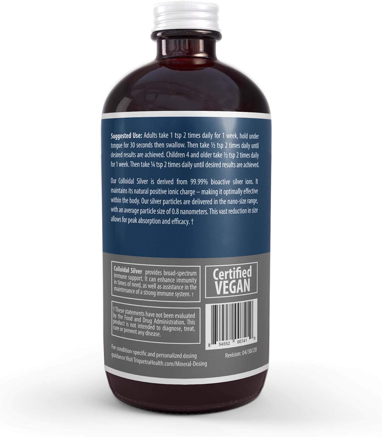 Bioactive Colloidal Silver - 8 oz, Glass Bottle, Vegan, Safe Doses with Highest Effectiveness - Nano Ions, 30 PPM - Immune Support (48 Servings): Health & Personal Care