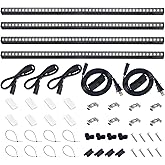 Barrina T5 Grow Lights for Indoor Plants, 2FT 5000K Full Spectrum LED Grow Light with Black Cover, T5 Grow Light Strip, Under Cabinet Plant Light with Switch Cord, Linkable, Plug and Play, 4 Packs