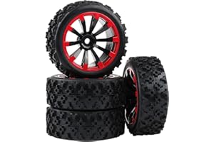 Rowiz 4 x Off-Road Wheels 12MM Hex Tires Crossing Tyre for RC 1:16 Buggy Cars Black
