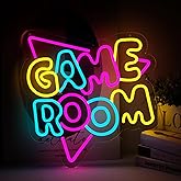qbanziou 17.7"x18.2" Large Size Game Room Neon Signs Colorful LED,USB Neon Lights for Game Zone Party Decor Bedroom Gaming Wall