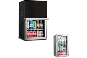 Sobana Upright Freezers Cover,Waterproof Outdoor Fridge Cover with Double Zipper for 3.0 Cubic Compact Mini Freezer (22" W x 23" D x 34" H,Black)