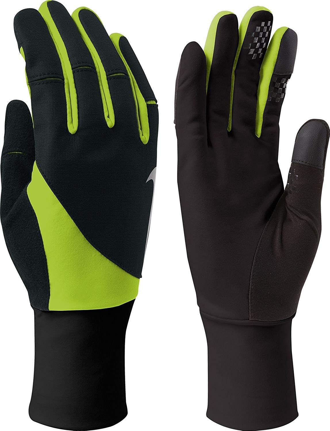 Nike Storm Fit 2.0 - Guantes de running para hombre, XL, Black (Nrgd0023-82556) / Volt/Reflective Silver: Amazon.es: Deportes y aire libre