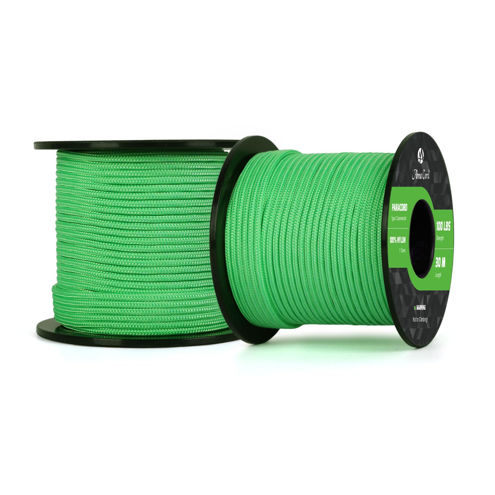 Abma Cord Paracord 100 lbs 2mm 100% Nylon 30M - Green