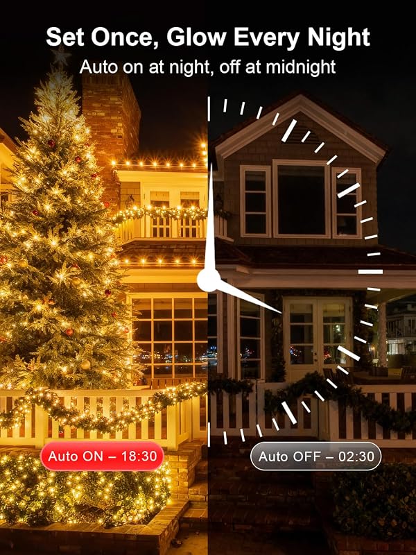 30M Guirlande Lumineuse de Noël, 300 LED Lumières de Noël