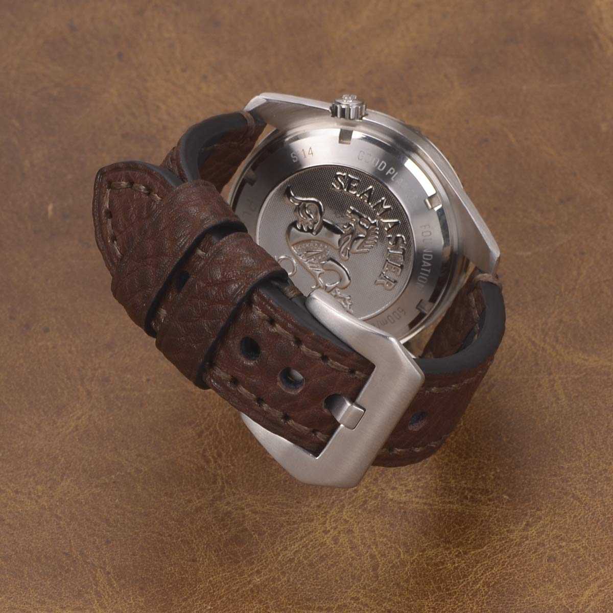 Leather Watch Bands For Menvintage Crazy Horse Leather Vegetable Tanned Leather Oil Waxed Leather Thick Watch Bands 18mm 20mm 22mm 24mm 26mm