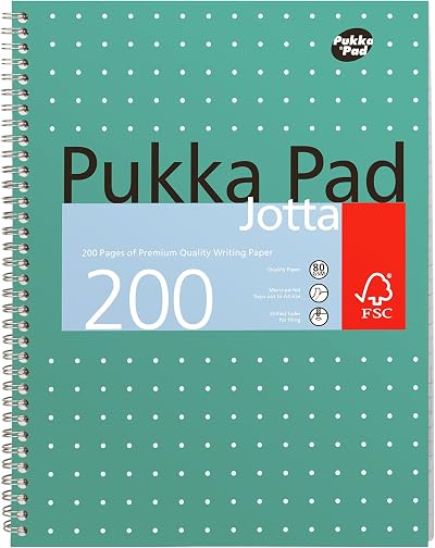 Pukka Pad Metallic Jotta Book A4 Plus 15 Pack 80GSM 200 Pages Green