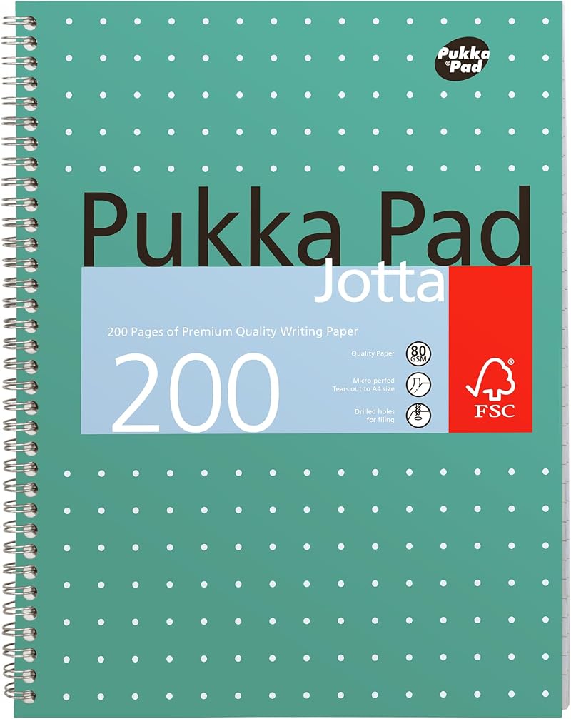 Pukka Pad Metallic Jotta Book A4 Plus 15 Pack 80GSM 200 Pages Green