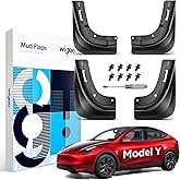 Wigoo 2026 Upgraded Tesla Model Y Accessories Mud Flaps [Stay Clean, Protect Paint] All Weather Splash Guards, for Tesla Model Y 2020~2024, Enhanced Thicker Version