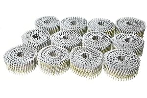 GXYWADY 3600Pcs Wire Coil Siding Nails 0.092 x 1-1/2 In Hot-Dip Galvanized Paint-Dipped Ring Shank Inclined 15 Degree Full Round Head Siding Nails of Lathing and Sheathing Materials