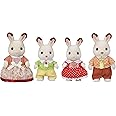 Calico Critters Chocolate Rabbit Family - Set of 4 Collectible Doll Figures for Children Ages 3+