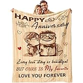 NAIREG Anniversary Romantic Gifts for Men Women - Anniversary Wedding Gifts for Her Him Couple - Happy Anniversary Decorations for Husband Wife Girlfriend Boyfriend - Anniversary Blanket 50"x60"