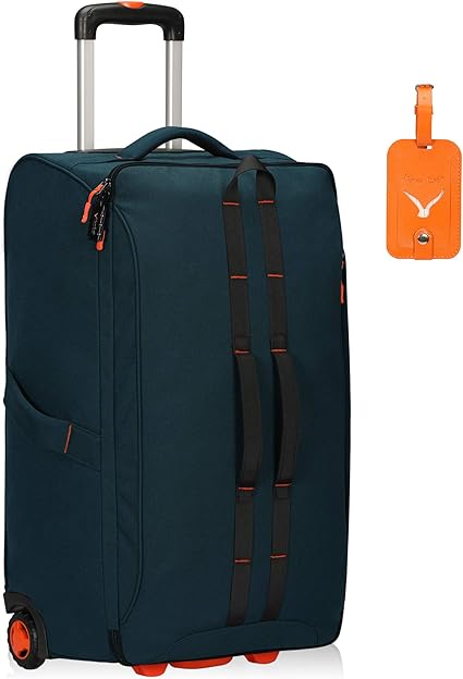 upright duffel bag with rollers