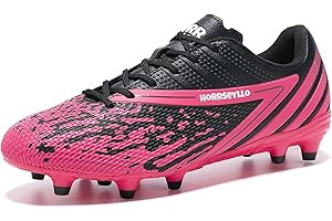 HORRSEYLLO Soccer Cleats for Men and Women Professional Football Training Shoes Outdoor Durable Firm Ground Lightweight Adult Rugby Boots