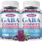 Sijigood 2 Pack GABA Gummies for Adults, Relaxation, Zzz & Mood – Sugar-Free Calm Gummies with L-Theanine, 5-HTP, Vitamin D3 – Natural Zzz Support, GABA Supplements for Kids, 120 Count