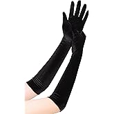 EORUBE Long Opera Gloves for Women Velvet Gloves 1920s Flapper Stretchy Elbow Length Halloween Costume Gloves