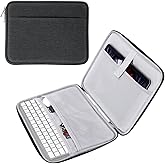 MoKo 9-11 Inch Tablet Sleeve, Protective Carrying Bag with Two Compartments Fits New iPad Air/Pro 11 inch 2024, iPad Air 5/4th 10.9, iPad 9/8/7th 10.2, iPad 10th 10.9, Tab S8/S9 11, Black & Gray