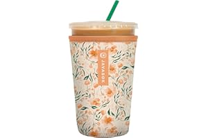 Sok It Java Sok Iced Coffee & Cold Soda Insulated Neoprene Cup Sleeve (Blush Blossoms, Medium: 22-28oz)
