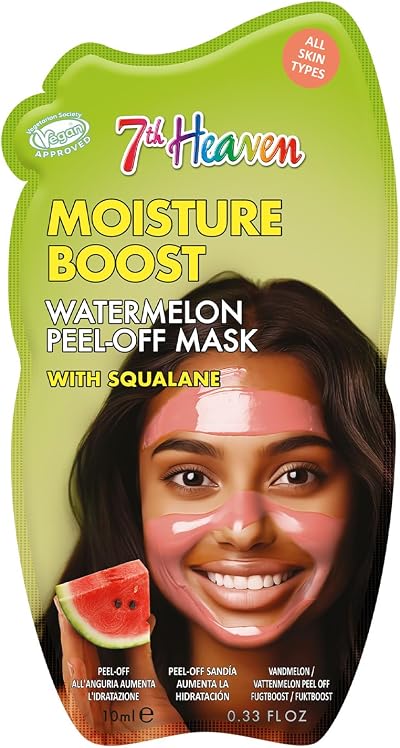 7th Heaven Watermelon Peel Off Mask with Squalane Vegan Hydrating Facial