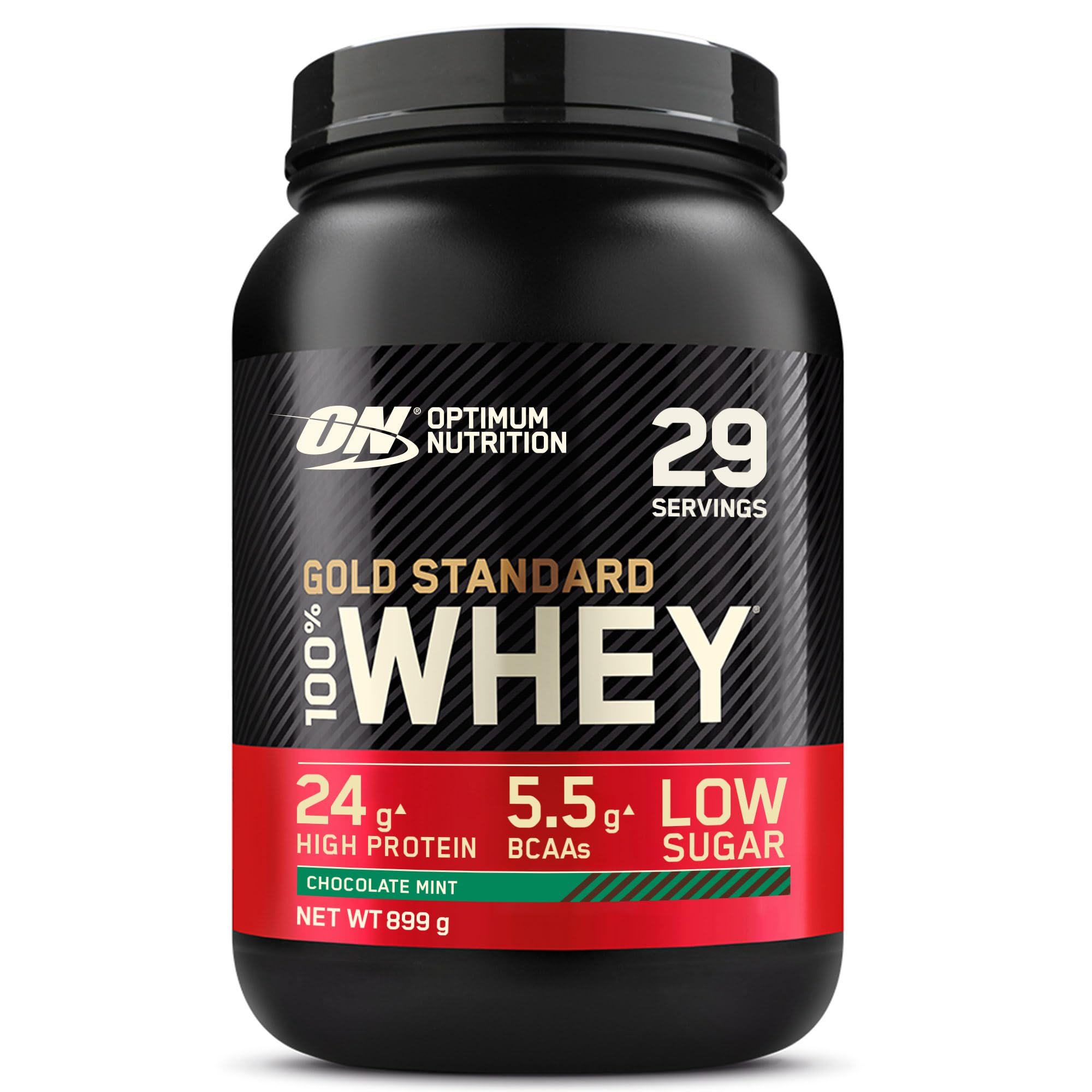 Optimum Nutrition Gold Standard 100% Whey Muscle Building and Recovery Protein Powder With Naturally Occurring Glutamine and BCAA Amino Acids, Chocolate Mint Flavour, 29 Servings, 899 g โ image 1