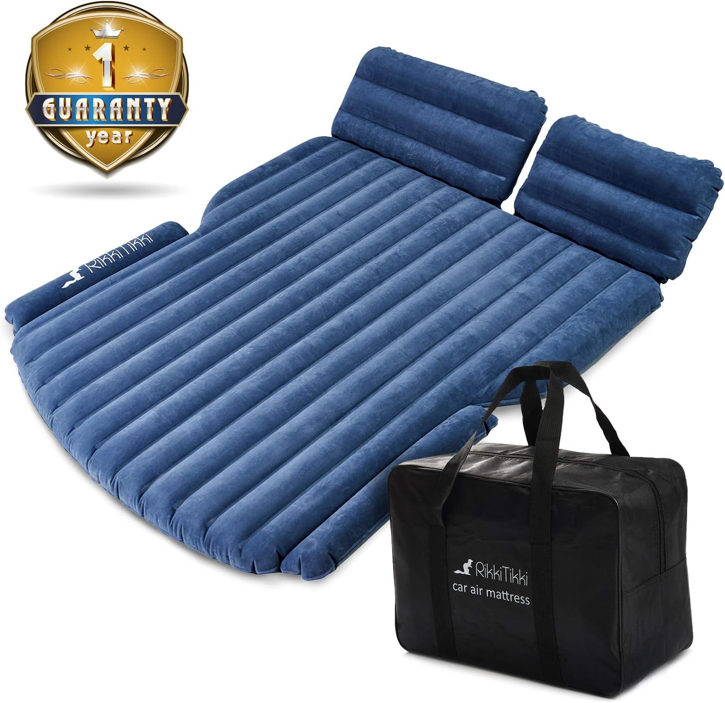 RikkiTikki SUV Air Mattress - Inflatable Car Mattress with Pump and Suitcase - Car Mattress SUV, Minivan, Hatchback, Camping Tent