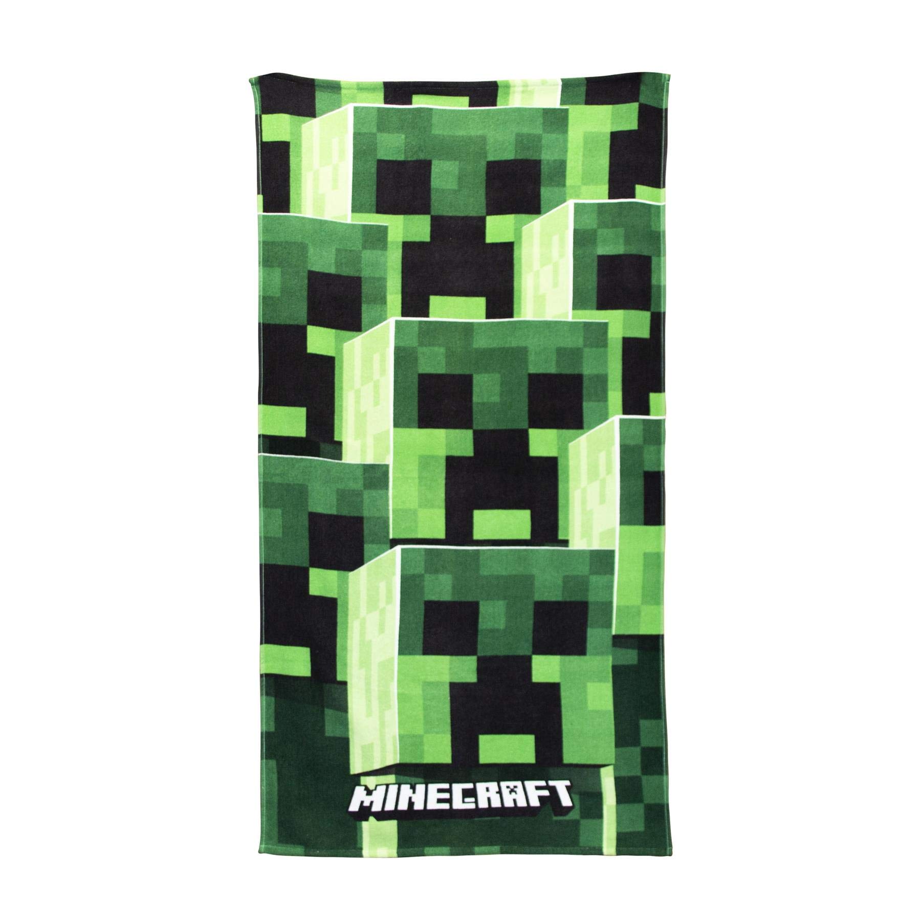 Minecraft Official Towel | Tower Design | Super Soft Feel 100% Cotton | Perfect for The Bath, Beach & Swimming Pool, Grey 140 x 70cm