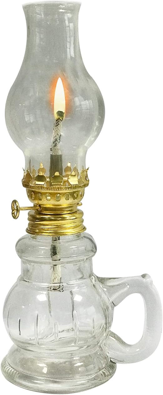 YFYW Glass Kerosene Oil Lamp,Vintage Antique Cole Oil Lamp, Transparent