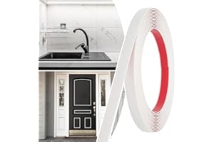 JSIWOTH 20FT x 1/2in Peel and Stick Edge Trim, Flexible Plastic Molding Trim for Mirror, Tile Border, Wall Decorative Strip, 
