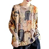 YESNO Women Christmas Sweater Graphic Printed Oversized Pullover Sweaters Casual Loose Knit Tops S01