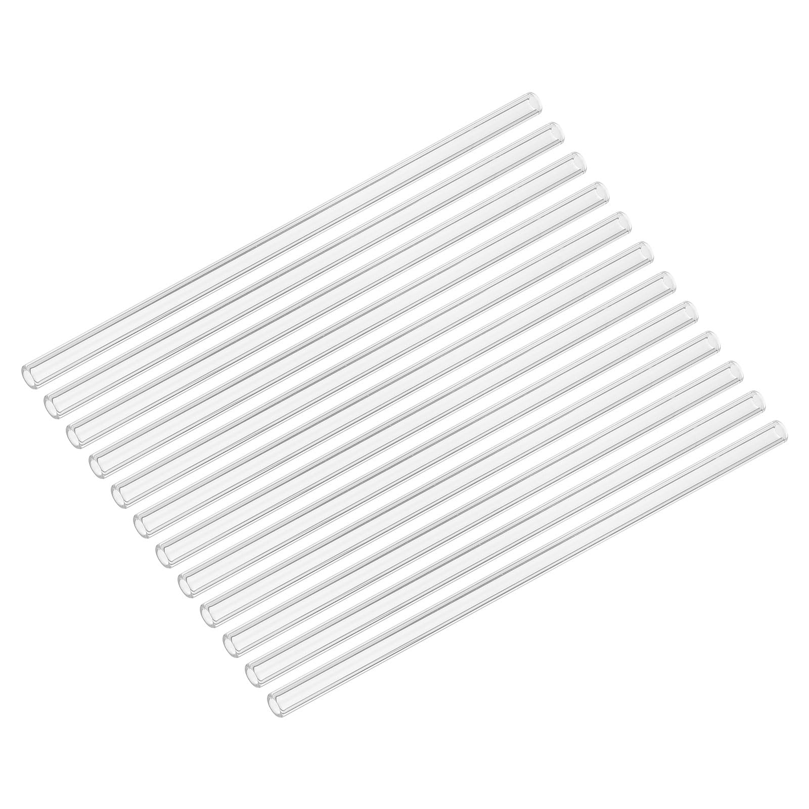 PATIKIL 8 Inch Glass Tubes, 12 Pack Borosilicate Long Glass Pipes Tubing Blowing Tube for Making DIY, Transparent