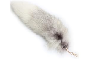 Fosrion Super Huge and Fluffy Real Fox Tail Fur Keychain Pendant – Halloween Cosplay and Stylish Handbag Accessory