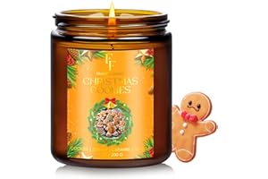 FF FRAGRFLOWING Christmas Candle, Christmas Cookies Scented Candles for Home, Holiday Candles Natural Soy Candle, Aromatherapy Candle 7 oz Jar Candles Christmas Gifts for Women Men