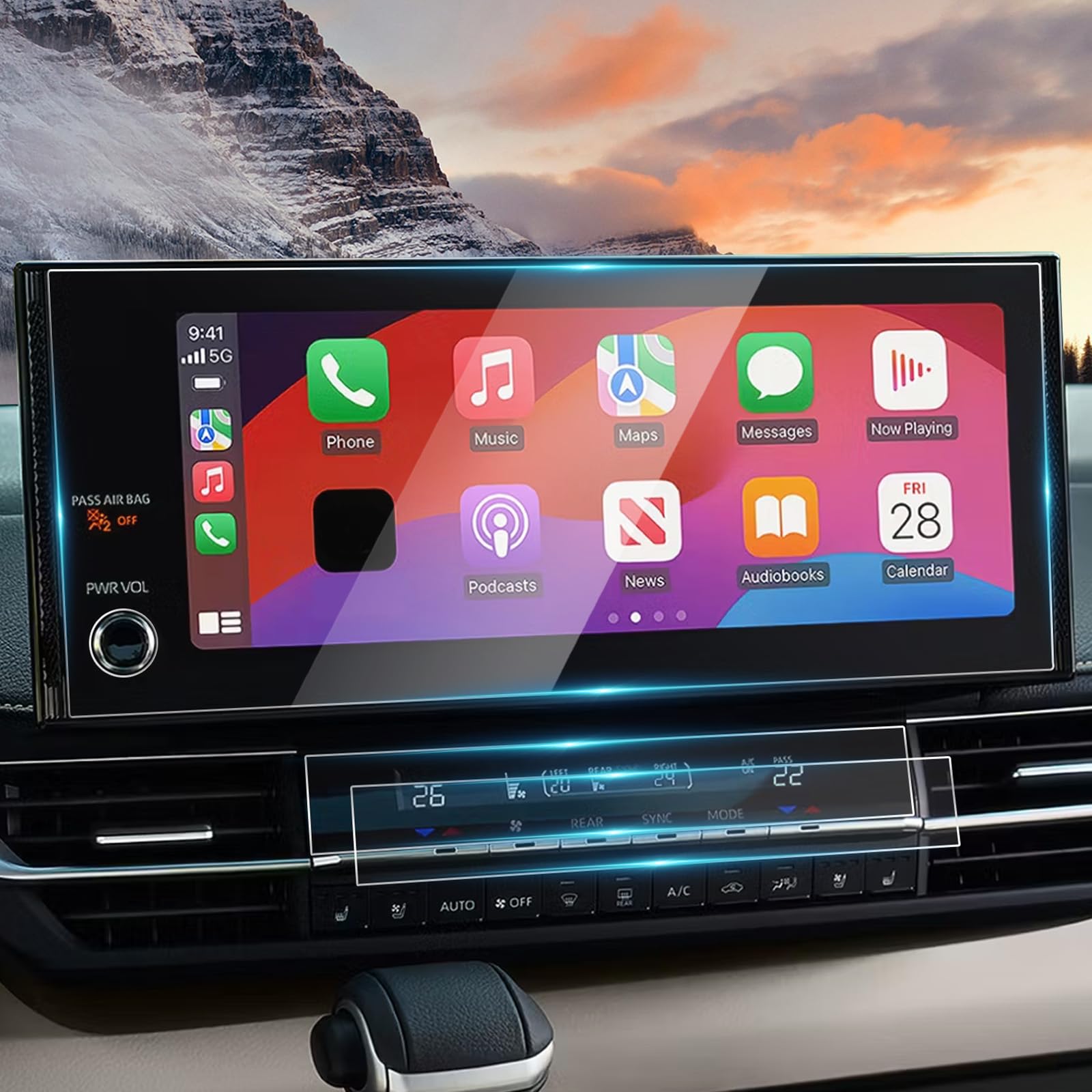 Photo 1 of (3Pack) 2025 2026 Toyota Sienna Screen Protector Glass for Toyota Sienna XLE/XSE/Limited/Platinum/Woodland Edition12.3" Infotainment & Climate Control Panel Screen Cover Toyota Sienna 2026 Accessories