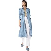 DEE OCLEPPO womens Cassie Wrap Front Tie Belt Long Trench Coat Standard