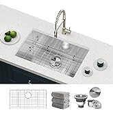 Kitchen Sink 27x18 Inch Undermount Kitchen Sinks Stainless Steel Sink 16 Gauge Single Bowl Sinks with Accessories