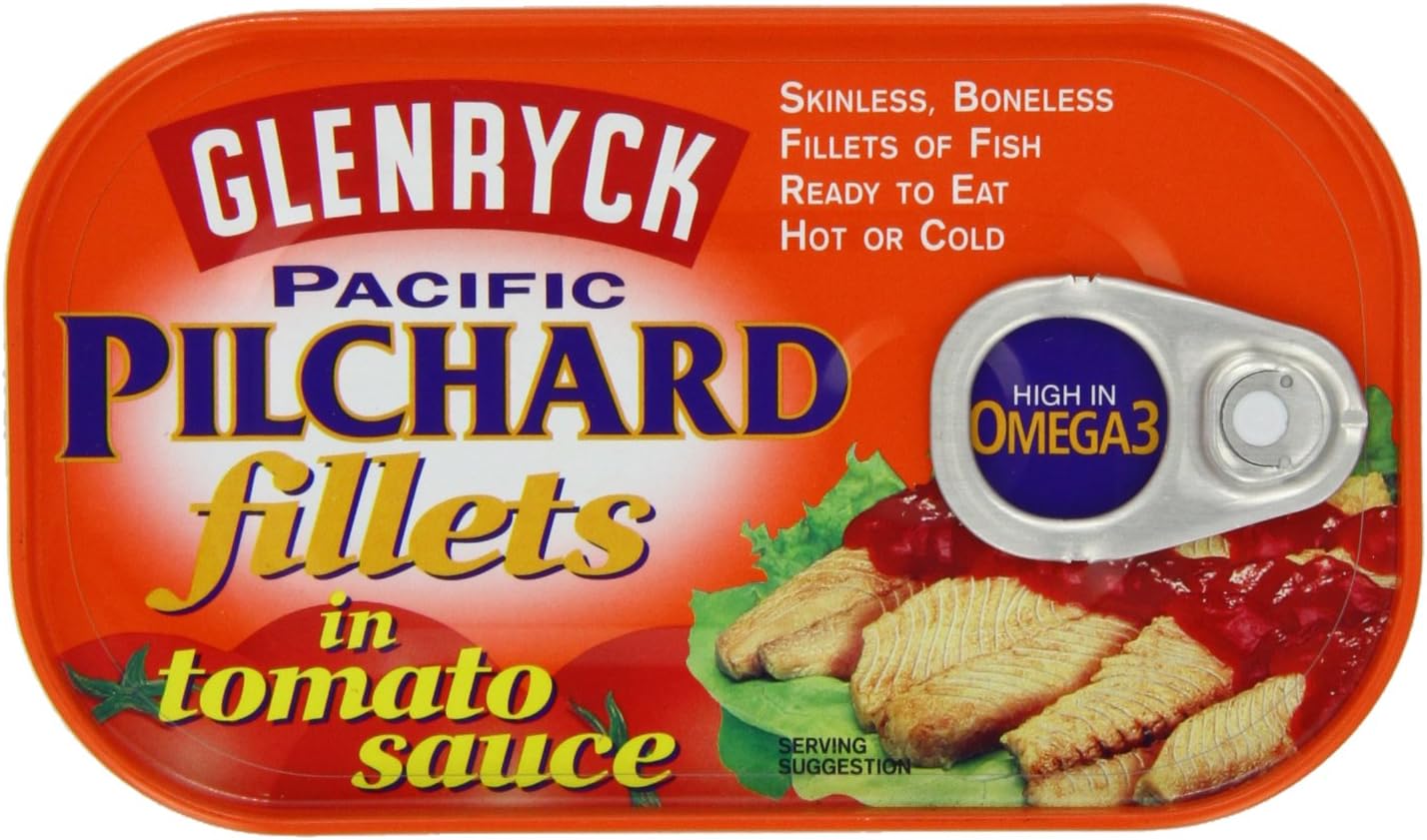 Glenryck Pacific Pilchard Fillets in Tomato Sauce 120 g (Pack of 10