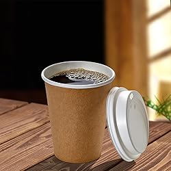 uxcell Disposable Coffee Cup Lids, 50 Count 89mm