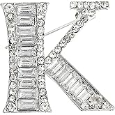 PATIKIL Letters Brooch Pins, Letter Initial Rhinestone Brooch Metal Broaches Pins for Women Men Breastpin Gifts Jewelry