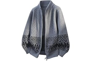 Men's Slim Fit Full Zip Up Stand Collar Casual Knitted Sweaters Long Sleeve Casual Cardigan Big and Tall Fashion Tops